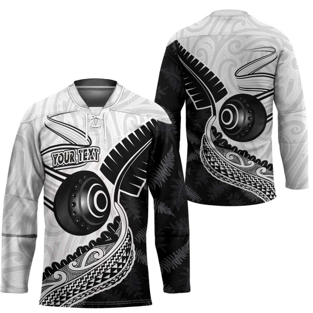Personalised Aotearoa Lawn Bowls Hockey Jersey Maori and Silver Fern Half Style LT03 - Polynesian Pride