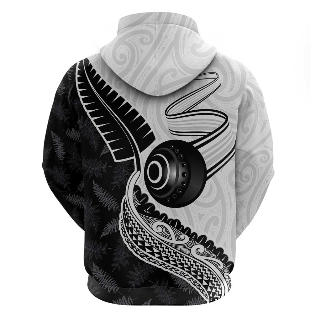 Personalised Aotearoa Lawn Bowls Hoodie Maori and Silver Fern Half Style LT03 - Polynesian Pride