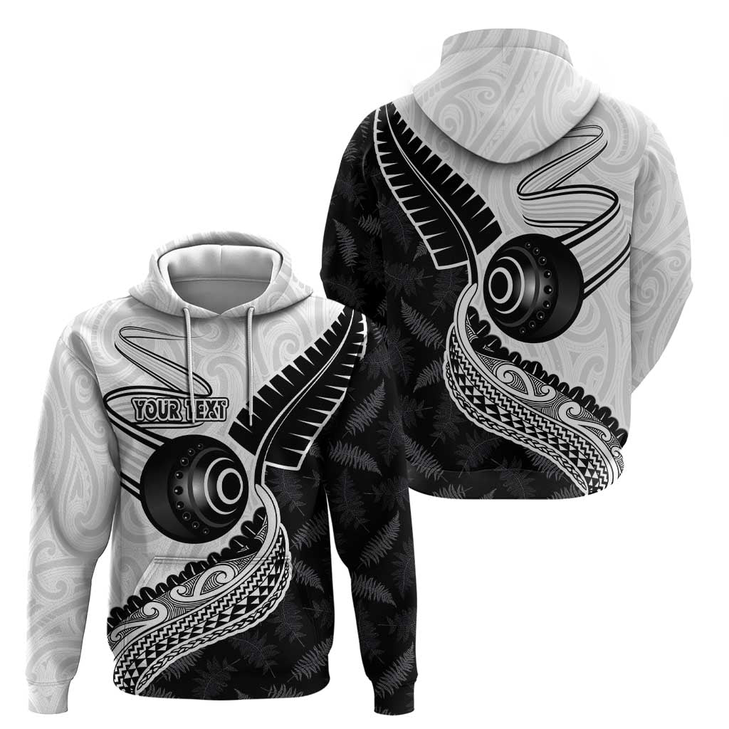 Personalised Aotearoa Lawn Bowls Hoodie Maori and Silver Fern Half Style LT03 - Polynesian Pride