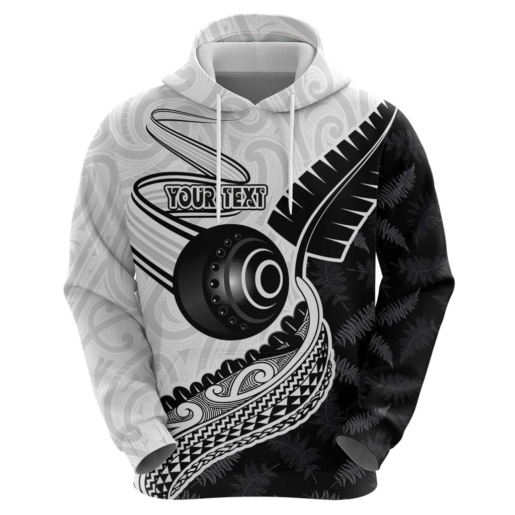 Personalised Aotearoa Lawn Bowls Hoodie Maori and Silver Fern Half Style LT03 - Polynesian Pride