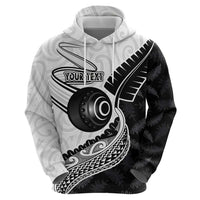 Personalised Aotearoa Lawn Bowls Hoodie Maori and Silver Fern Half Style LT03 - Polynesian Pride