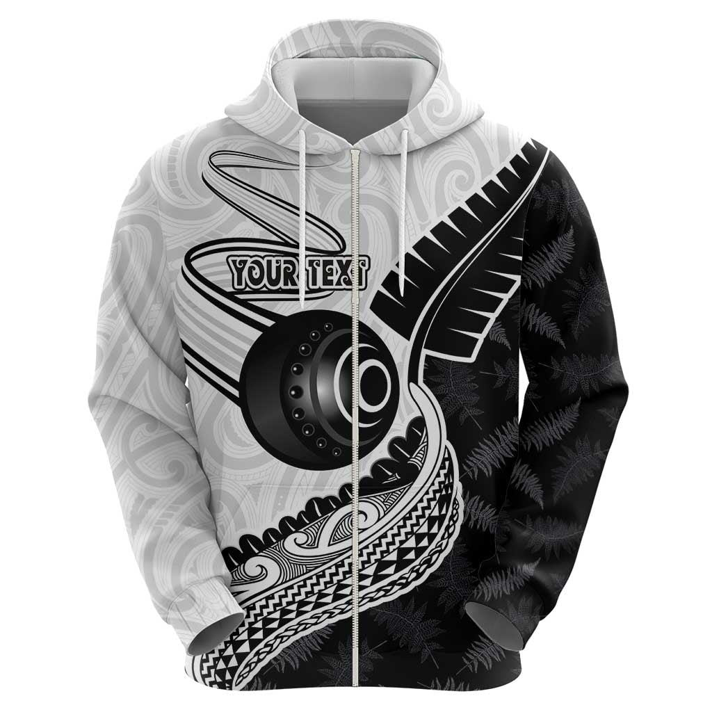 Personalised Aotearoa Lawn Bowls Hoodie Maori and Silver Fern Half Style LT03 - Polynesian Pride