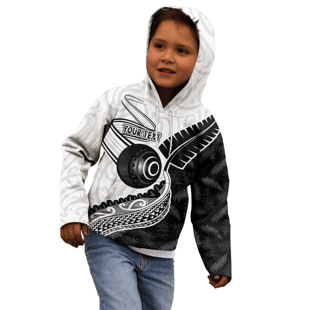 Personalised Aotearoa Lawn Bowls Kid Hoodie Maori and Silver Fern Half Style LT03 - Polynesian Pride