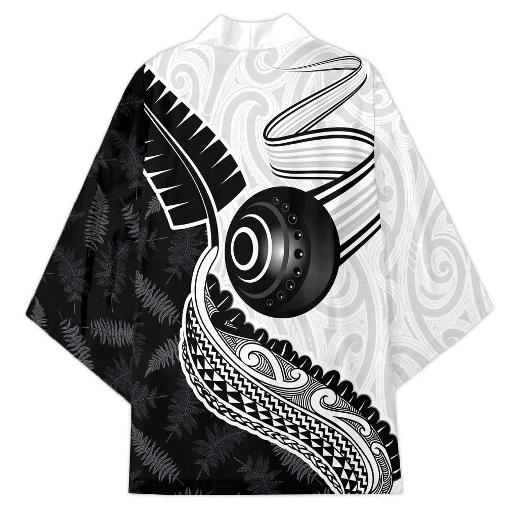 Personalised Aotearoa Lawn Bowls Kimono Maori and Silver Fern Half Style LT03 - Polynesian Pride