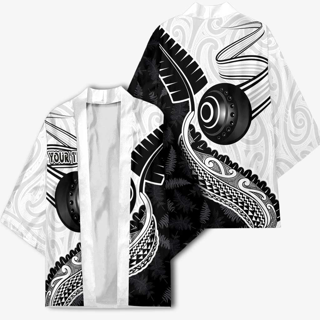 Personalised Aotearoa Lawn Bowls Kimono Maori and Silver Fern Half Style LT03 - Polynesian Pride