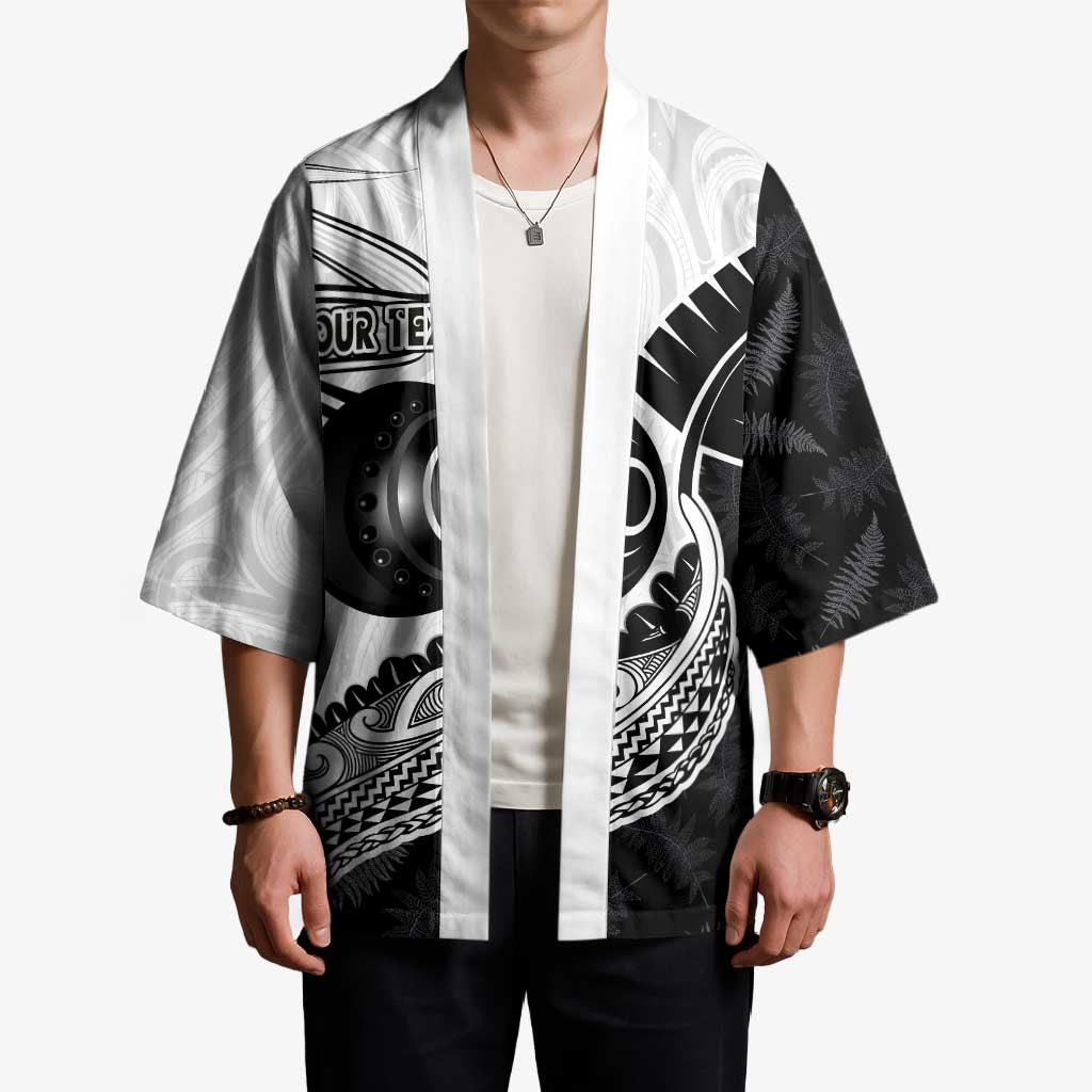 Personalised Aotearoa Lawn Bowls Kimono Maori and Silver Fern Half Style LT03 - Polynesian Pride