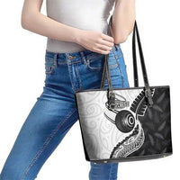 Personalised Aotearoa Lawn Bowls Leather Tote Bag Maori and Silver Fern Half Style LT03 - Polynesian Pride