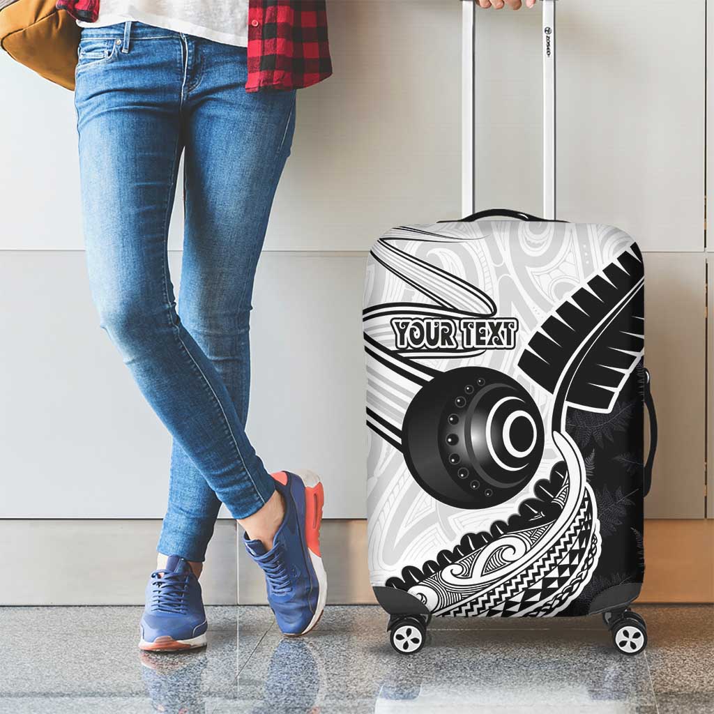 Personalised Aotearoa Lawn Bowls Luggage Cover Maori and Silver Fern Half Style LT03 - Polynesian Pride
