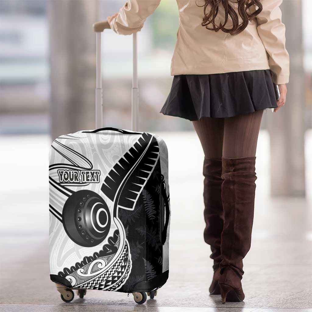 Personalised Aotearoa Lawn Bowls Luggage Cover Maori and Silver Fern Half Style LT03 - Polynesian Pride