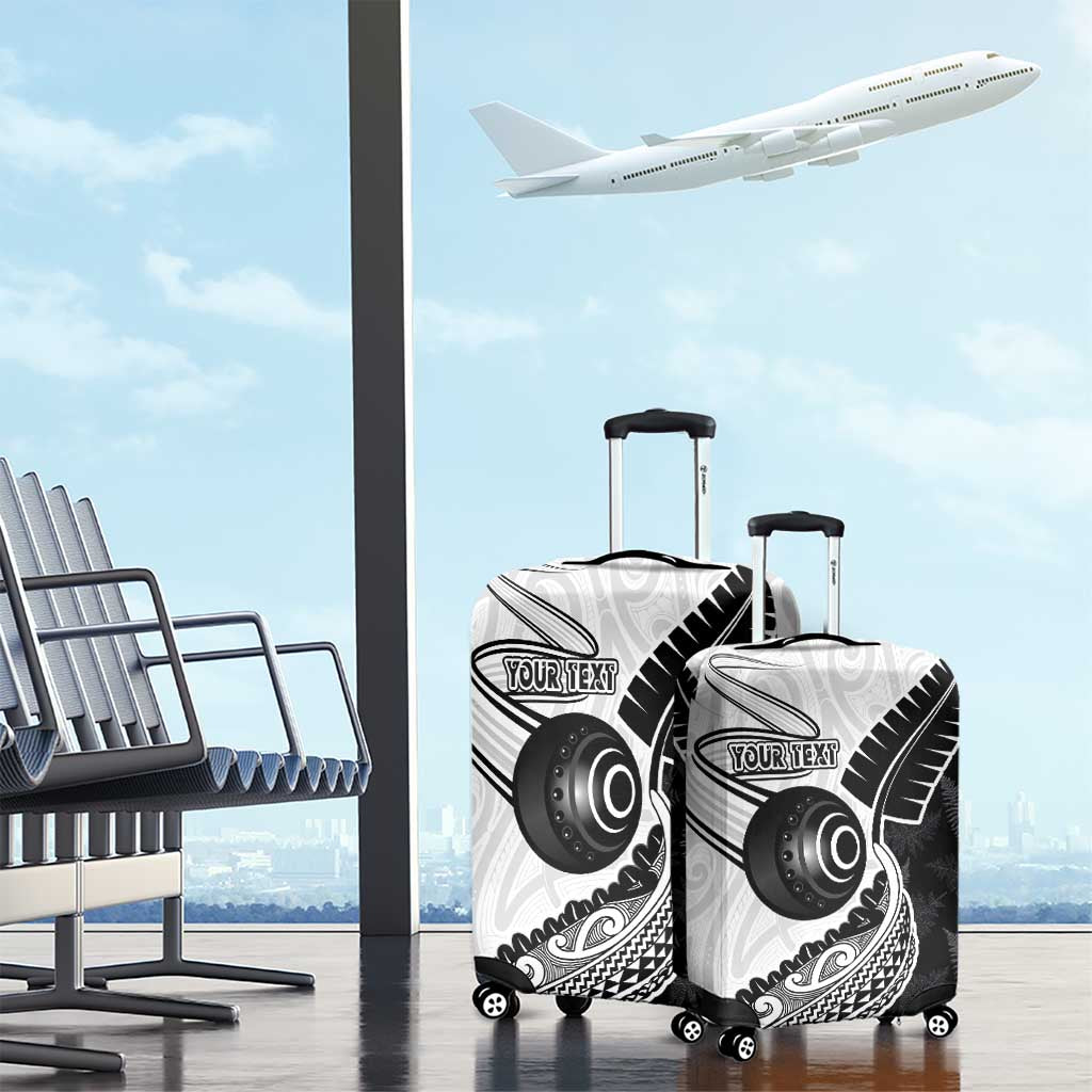 Personalised Aotearoa Lawn Bowls Luggage Cover Maori and Silver Fern Half Style LT03 - Polynesian Pride
