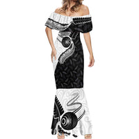 Personalised Aotearoa Lawn Bowls Mermaid Dress Maori and Silver Fern Half Style LT03 - Polynesian Pride