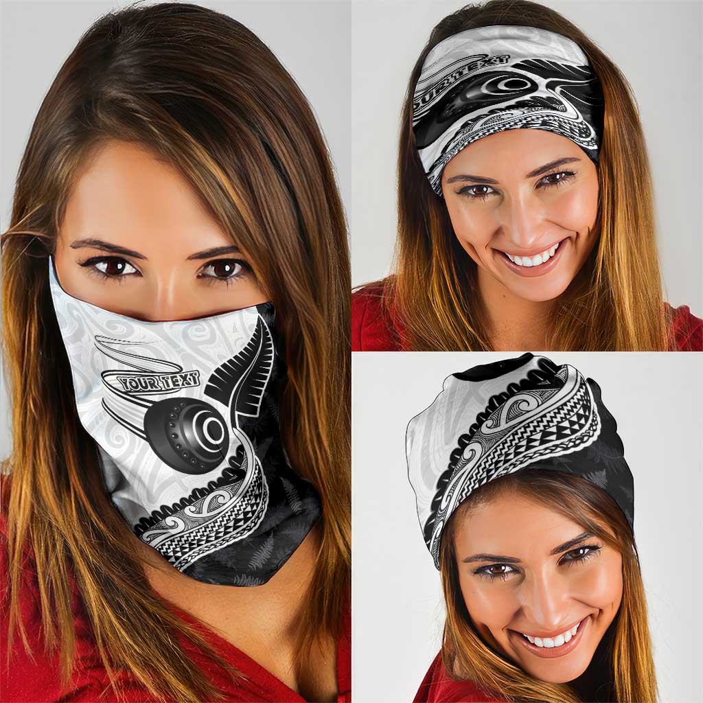 Personalised Aotearoa Lawn Bowls Neck Gaiter Maori and Silver Fern Half Style LT03 - Polynesian Pride