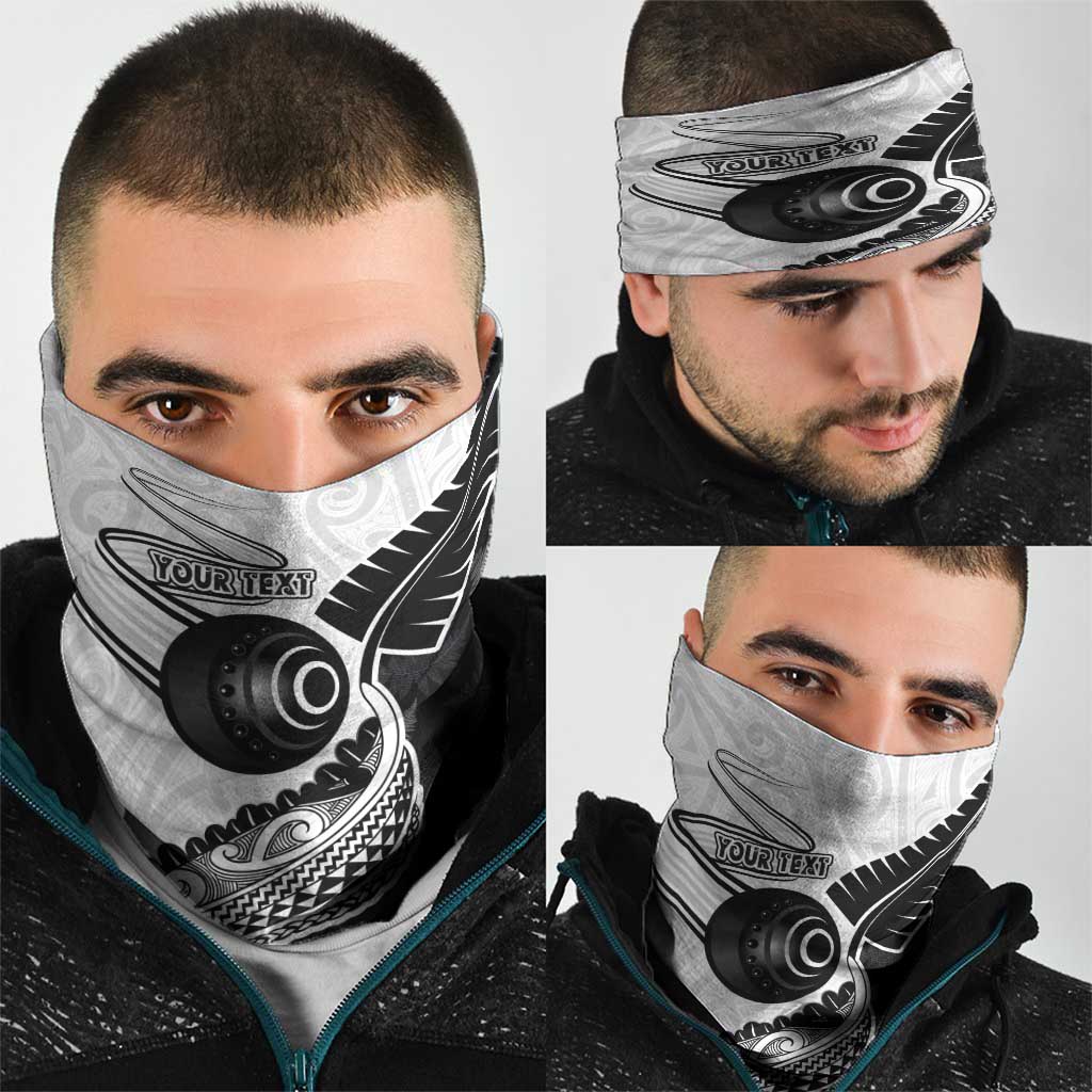 Personalised Aotearoa Lawn Bowls Neck Gaiter Maori and Silver Fern Half Style LT03 - Polynesian Pride