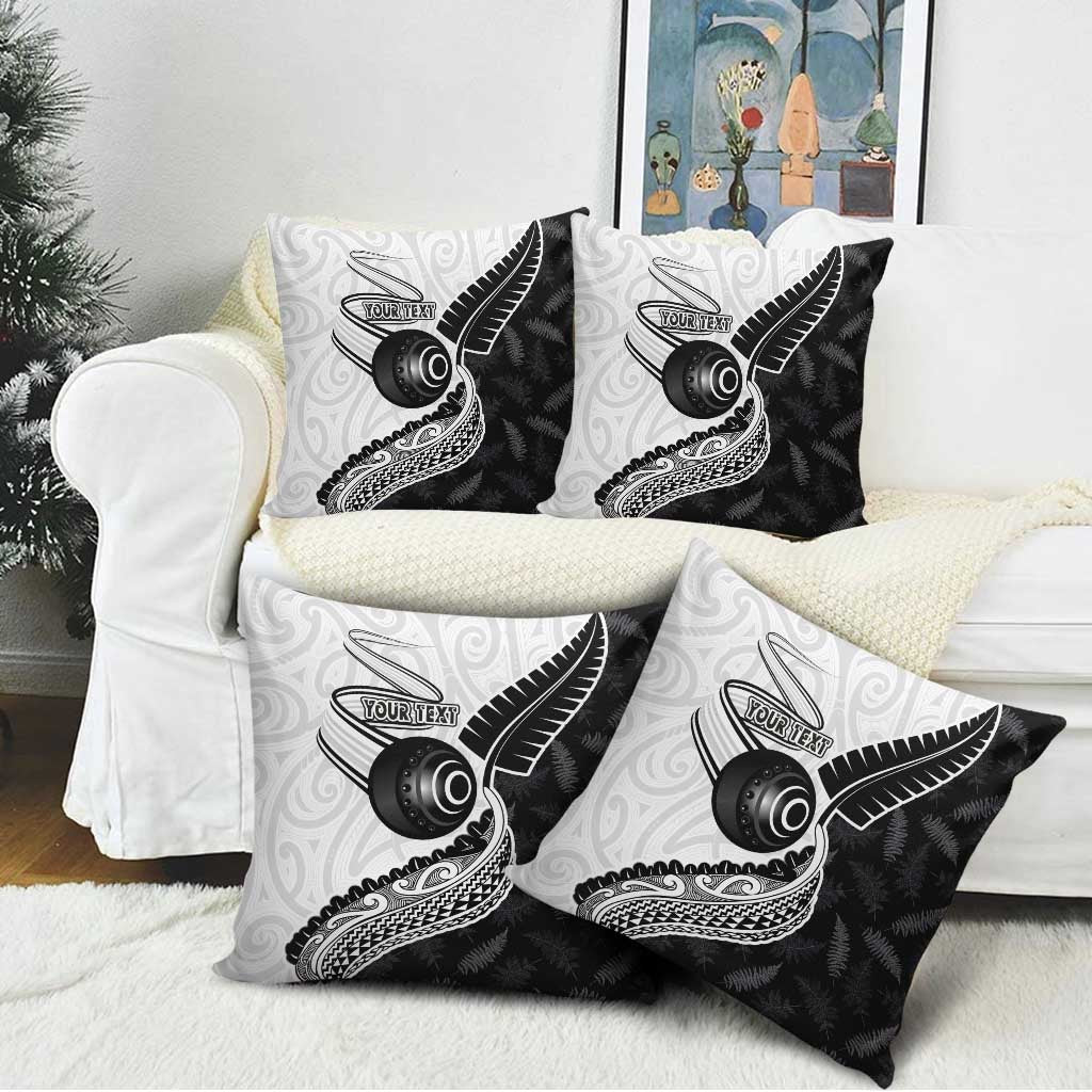 Personalised Aotearoa Lawn Bowls Pillow Cover Maori and Silver Fern Half Style LT03 - Polynesian Pride