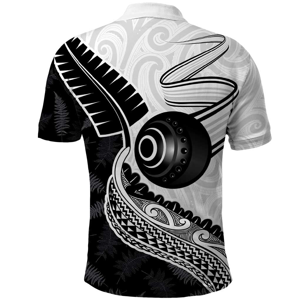 Personalised Aotearoa Lawn Bowls Polo Shirt Maori and Silver Fern Half Style LT03 - Polynesian Pride