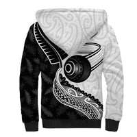 Personalised Aotearoa Lawn Bowls Sherpa Hoodie Maori and Silver Fern Half Style LT03 - Polynesian Pride