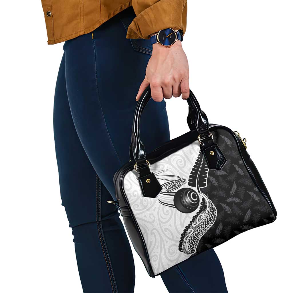 Personalised Aotearoa Lawn Bowls Shoulder Handbag Maori and Silver Fern Half Style LT03 - Polynesian Pride
