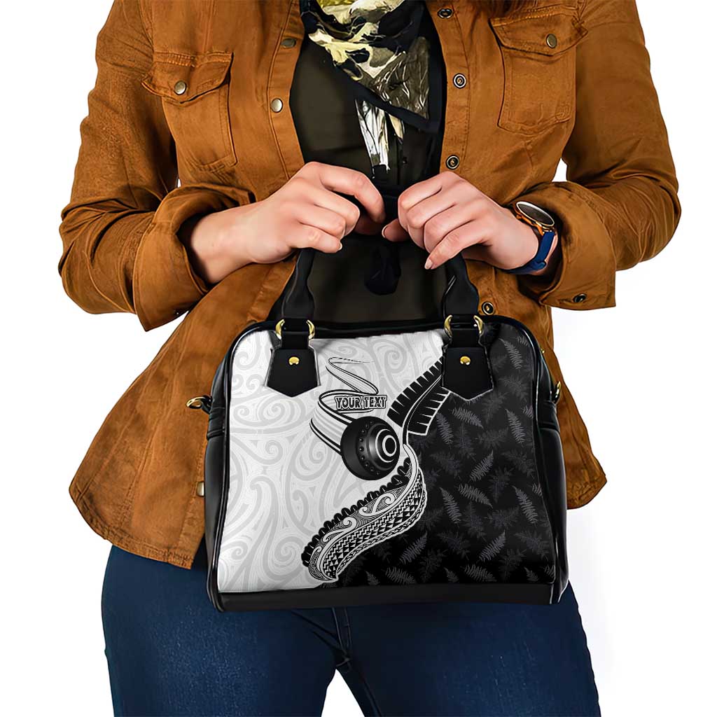 Personalised Aotearoa Lawn Bowls Shoulder Handbag Maori and Silver Fern Half Style LT03 - Polynesian Pride
