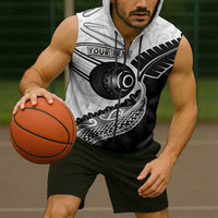 Personalised Aotearoa Lawn Bowls Sleeveless Zip Hoodie Maori and Silver Fern Half Style LT03 - Polynesian Pride