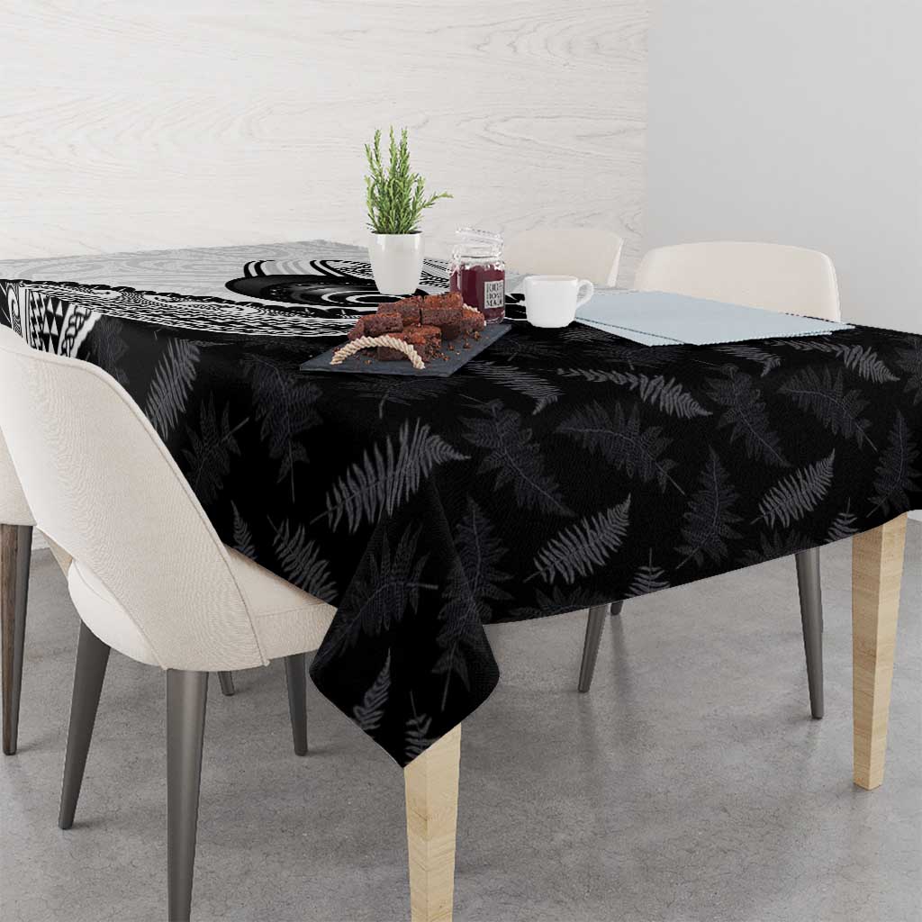 Personalised Aotearoa Lawn Bowls Tablecloth Maori and Silver Fern Half Style - Polynesian Pride