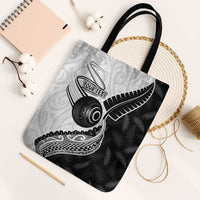 Personalised Aotearoa Lawn Bowls Tote Bag Maori and Silver Fern Half Style LT03 Black Strap One Size White - Polynesian Pride