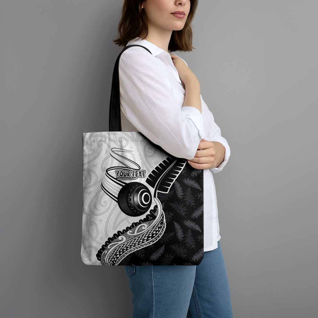 Personalised Aotearoa Lawn Bowls Tote Bag Maori and Silver Fern Half Style LT03 - Polynesian Pride