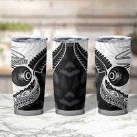 Personalised Aotearoa Lawn Bowls Tumbler Cup Maori and Silver Fern Half Style LT03 - Polynesian Pride