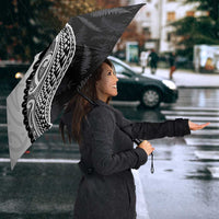 Personalised Aotearoa Lawn Bowls Umbrella Maori and Silver Fern Half Style LT03 - Polynesian Pride