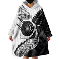 Personalised Aotearoa Lawn Bowls Wearable Blanket Hoodie Maori and Silver Fern Half Style LT03 - Polynesian Pride