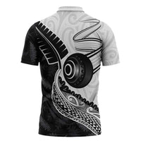 Personalised Aotearoa Lawn Bowls Zipper Polo Shirt Maori and Silver Fern Half Style LT03 - Polynesian Pride