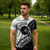 Personalised Aotearoa Lawn Bowls Zipper Polo Shirt Maori and Silver Fern Half Style LT03 - Polynesian Pride