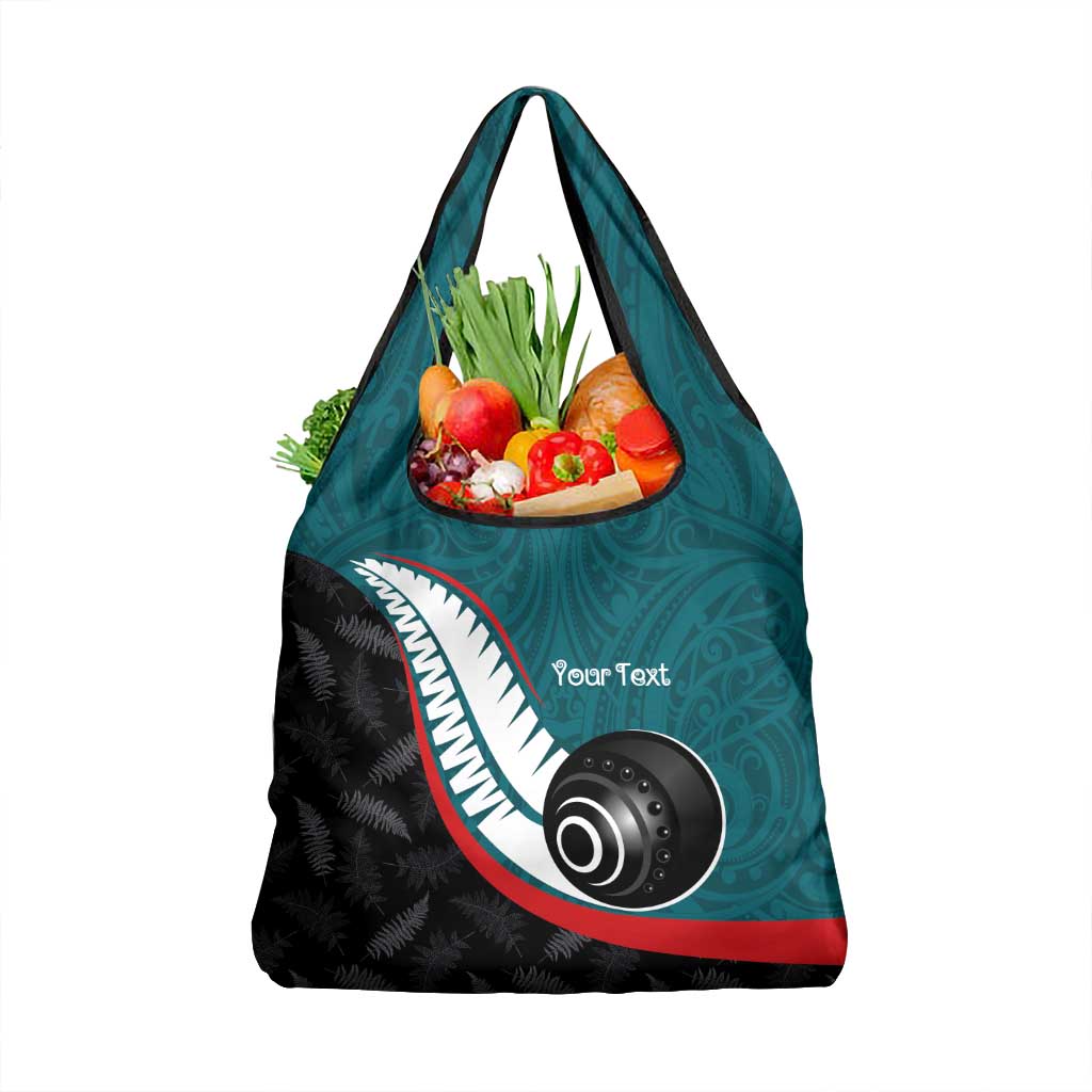 Personalised Aotearoa Lawn Bowls Grocery Bag Maori and Silver Fern Sporty Style Teal Color LT03 1-pack One Size Teal - Polynesian Pride