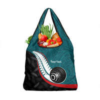 Personalised Aotearoa Lawn Bowls Grocery Bag Maori and Silver Fern Sporty Style Teal Color LT03 1-pack One Size Teal - Polynesian Pride