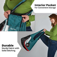 Personalised Aotearoa Lawn Bowls Grocery Bag Maori and Silver Fern Sporty Style Teal Color LT03 - Polynesian Pride