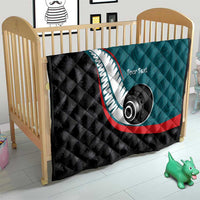 Personalised Aotearoa Lawn Bowls Quilt Maori and Silver Fern Sporty Style Teal Color LT03 - Polynesian Pride
