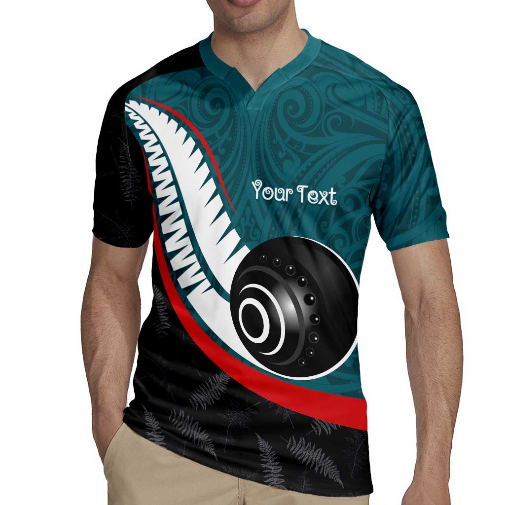 Personalised Aotearoa Lawn Bowls Rugby Jersey Maori and Silver Fern Sporty Style Teal Color LT03 - Polynesian Pride