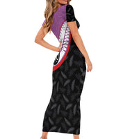 Personalised Aotearoa Lawn Bowls Family Matching Short Sleeve Bodycon Dress and Hawaiian Shirt Maori and Silver Fern Sporty Style Pink Color LT03 - Polynesian Pride