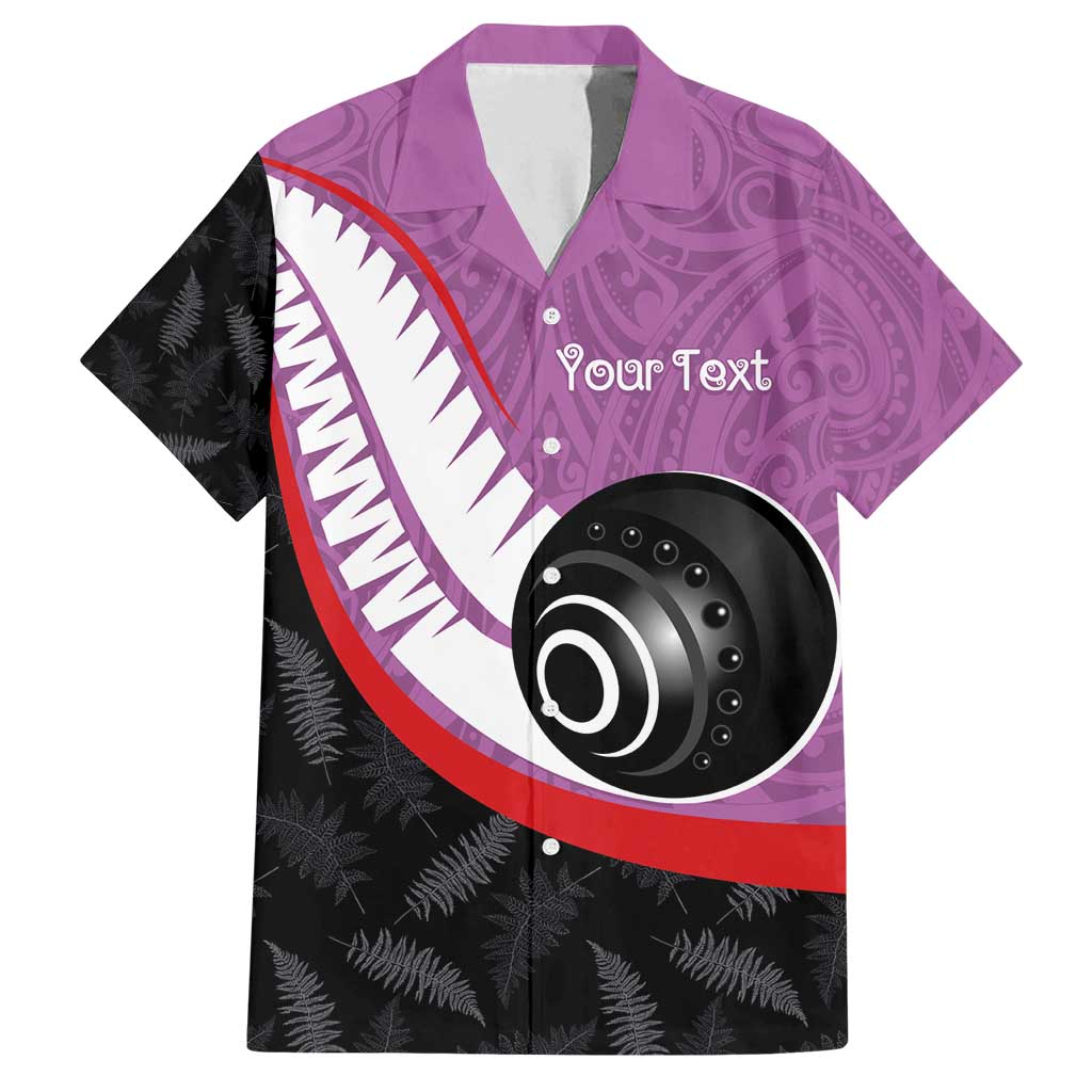Personalised Aotearoa Lawn Bowls Family Matching Summer Maxi Dress and Hawaiian Shirt Maori and Silver Fern Sporty Style Pink Color LT03 Dad's Shirt - Short Sleeve Pink - Polynesian Pride