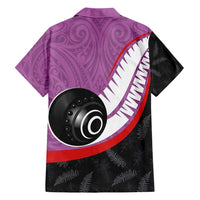 Personalised Aotearoa Lawn Bowls Family Matching Summer Maxi Dress and Hawaiian Shirt Maori and Silver Fern Sporty Style Pink Color LT03 - Polynesian Pride