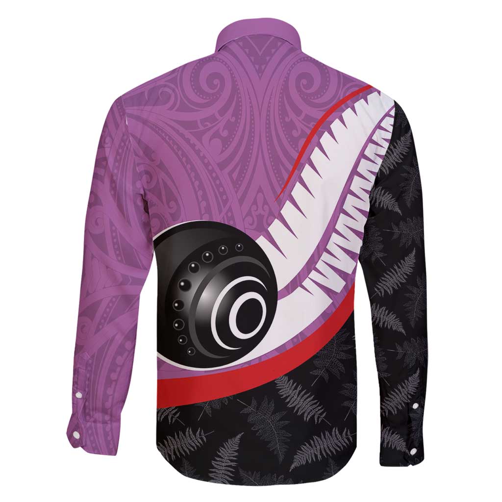 Personalised Aotearoa Lawn Bowls Family Matching Summer Maxi Dress and Hawaiian Shirt Maori and Silver Fern Sporty Style Pink Color LT03 - Polynesian Pride