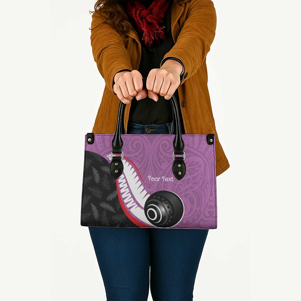 Personalised Aotearoa Lawn Bowls Leather Bag Maori and Silver Fern Sporty Style Pink Color LT03 - Polynesian Pride