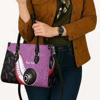 Personalised Aotearoa Lawn Bowls Leather Bag Maori and Silver Fern Sporty Style Pink Color LT03 - Polynesian Pride