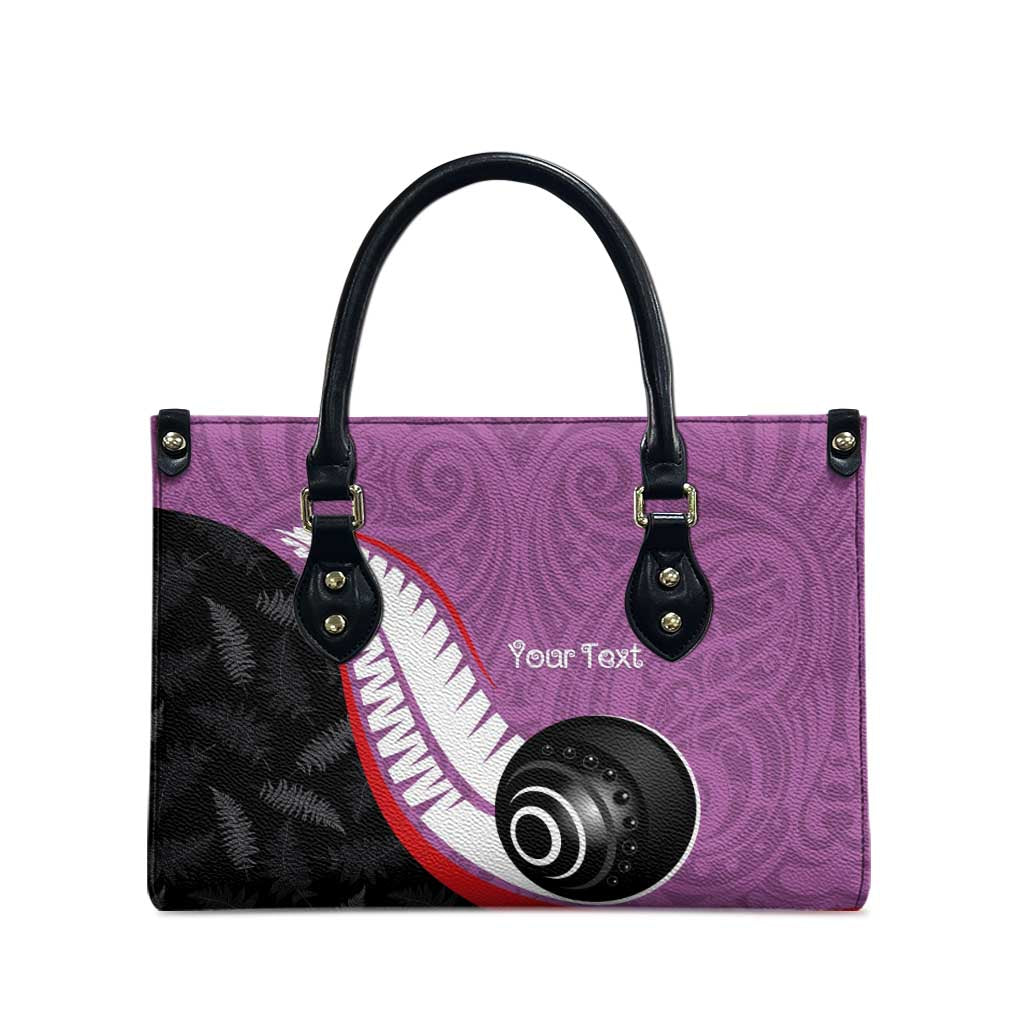 Personalised Aotearoa Lawn Bowls Leather Bag Maori and Silver Fern Sporty Style Pink Color LT03 - Polynesian Pride