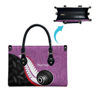 Personalised Aotearoa Lawn Bowls Leather Bag Maori and Silver Fern Sporty Style Pink Color LT03 - Polynesian Pride