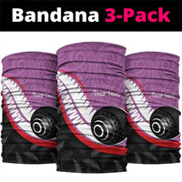 Personalised Aotearoa Lawn Bowls Neck Gaiter Maori and Silver Fern Sporty Style Pink Color LT03 package One Size: 25*50cm Pink - Polynesian Pride