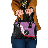 Personalised Aotearoa Lawn Bowls Shoulder Handbag Maori and Silver Fern Sporty Style Pink Color LT03 One Size Pink - Polynesian Pride