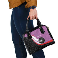 Personalised Aotearoa Lawn Bowls Shoulder Handbag Maori and Silver Fern Sporty Style Pink Color LT03 - Polynesian Pride