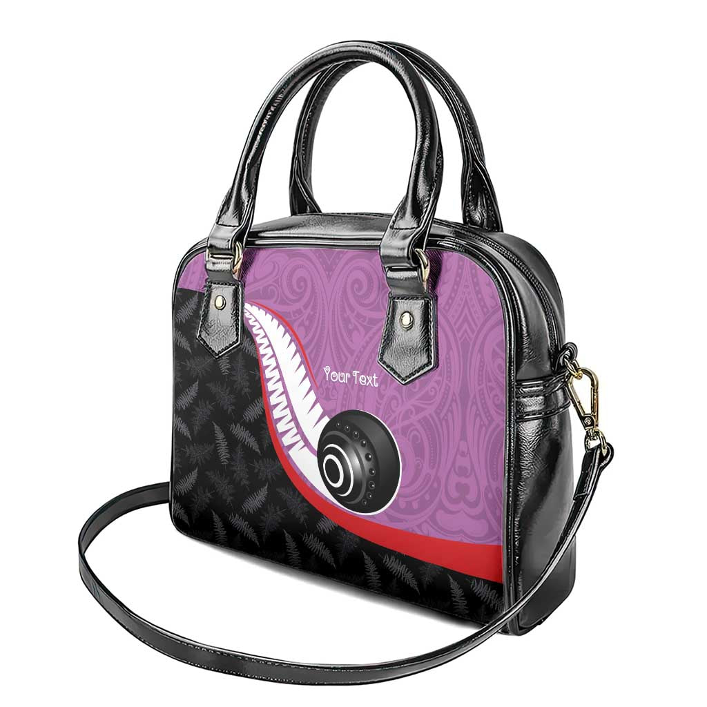 Personalised Aotearoa Lawn Bowls Shoulder Handbag Maori and Silver Fern Sporty Style Pink Color LT03 - Polynesian Pride