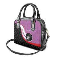 Personalised Aotearoa Lawn Bowls Shoulder Handbag Maori and Silver Fern Sporty Style Pink Color LT03 - Polynesian Pride