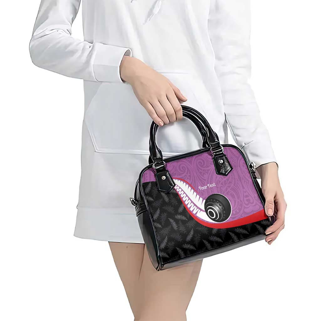 Personalised Aotearoa Lawn Bowls Shoulder Handbag Maori and Silver Fern Sporty Style Pink Color LT03 - Polynesian Pride